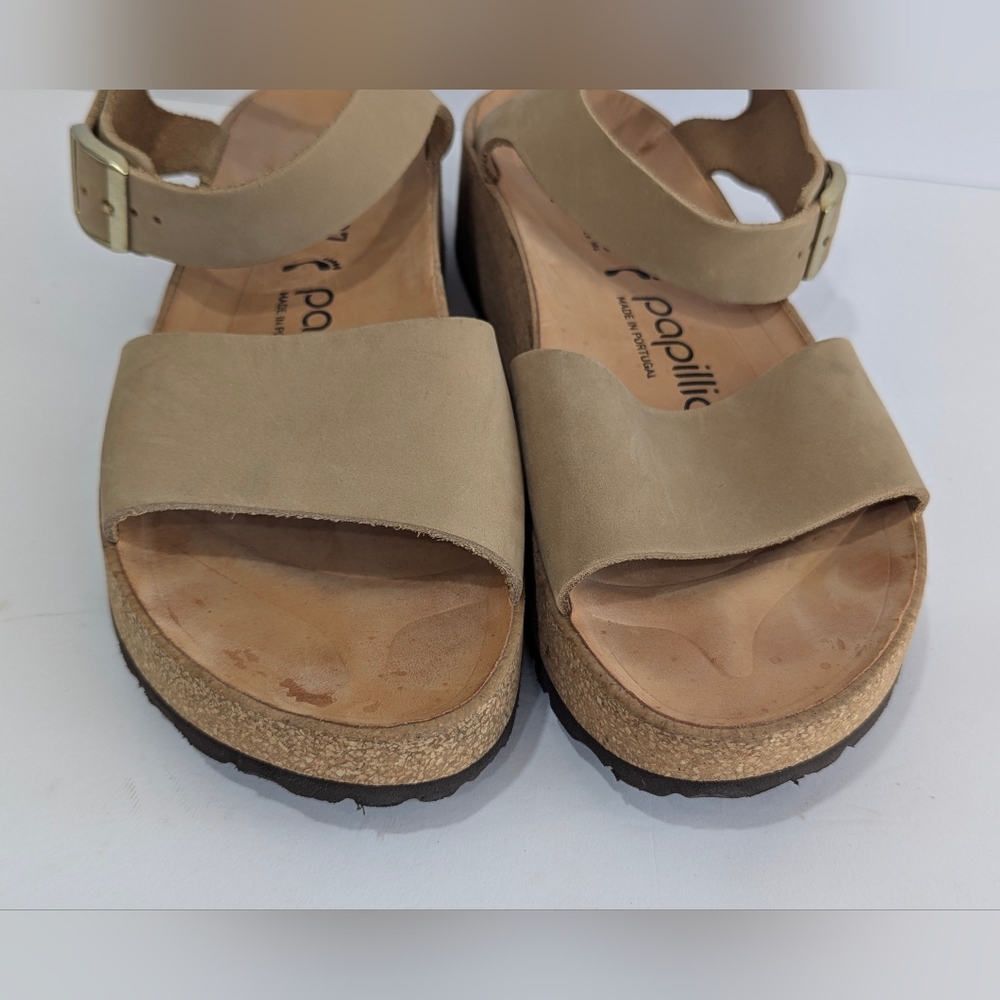 New Birkenstock Papillio Cork Glenda Wedge Ankle Strap Sandal Size 37 - Picture 12 of 15